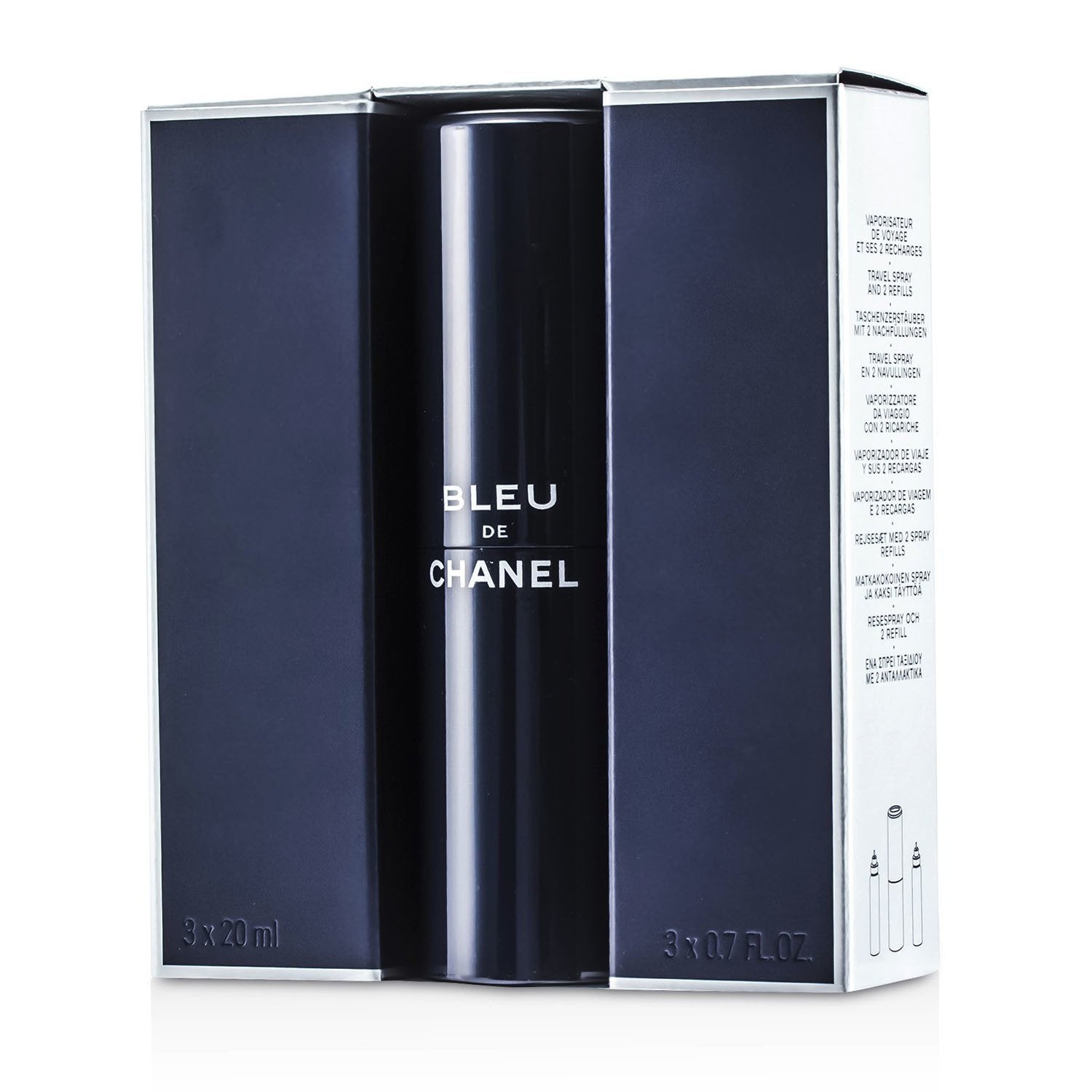 Chanel Bleu De Chanel Eau De Toilette Travel Spray & Two Refills  3x20ml/0.7