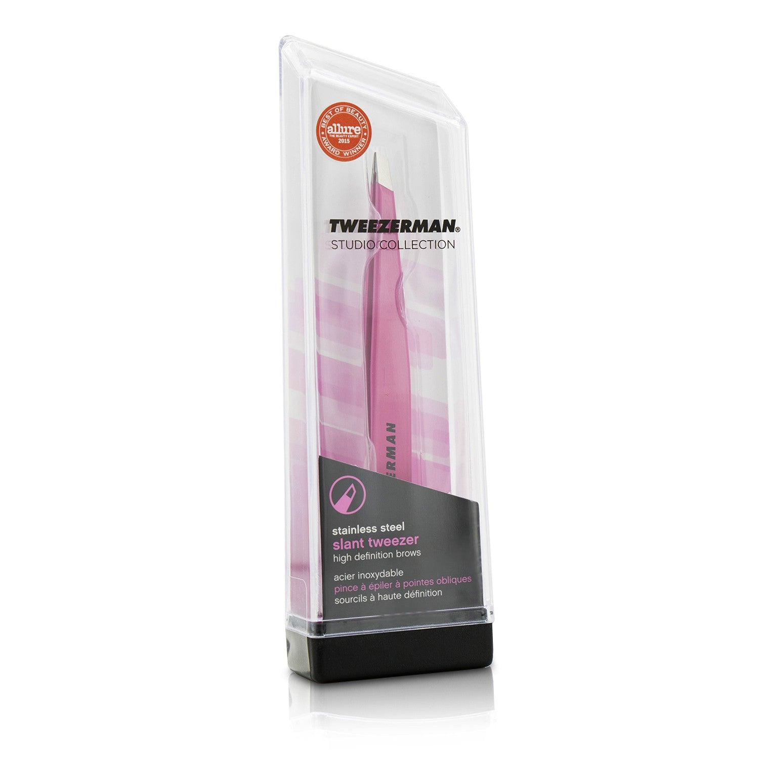 Tweezerman Slant Tweezer - Pink (Studio Collection) -