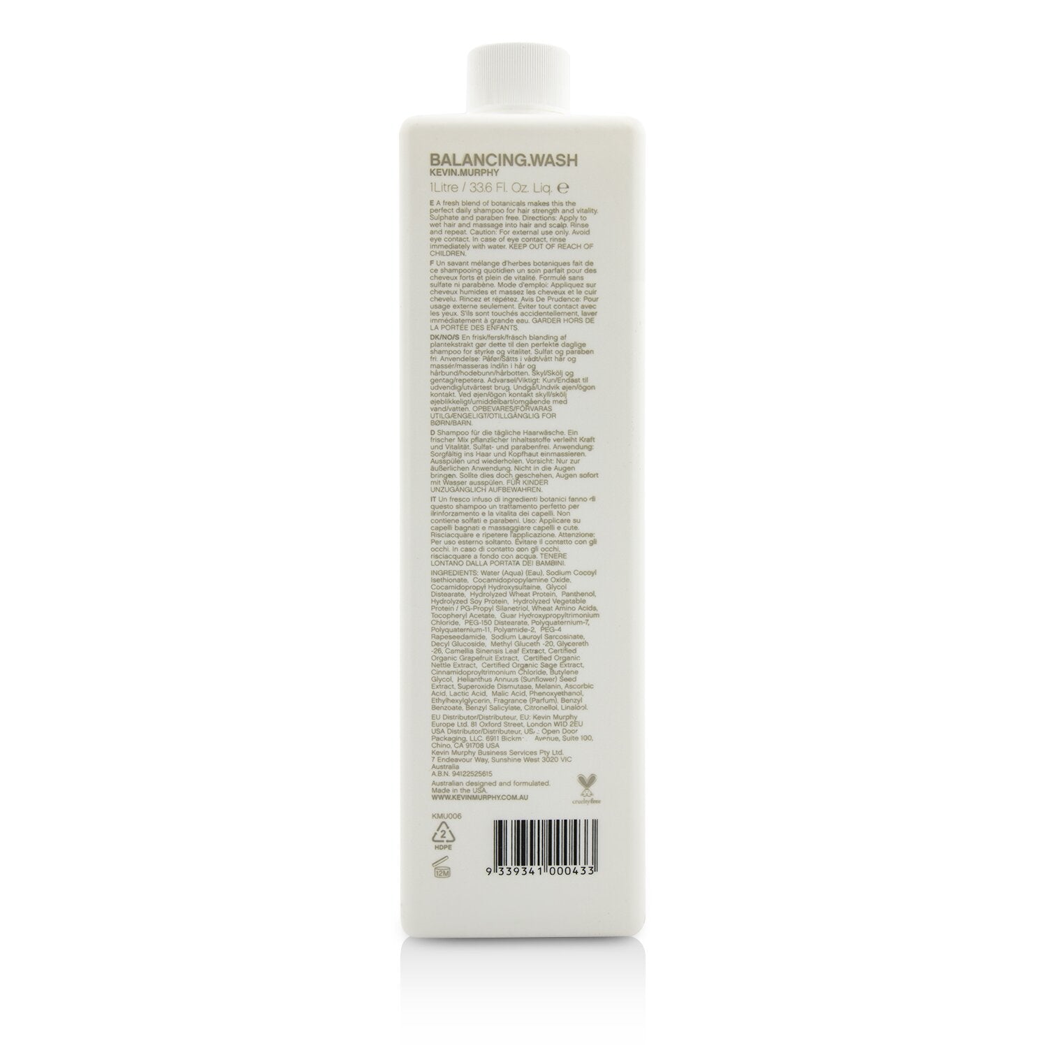 Kevin.Murphy Balancing.Wash (Strengthening Daily Shampoo - For Coloured Hair) 1