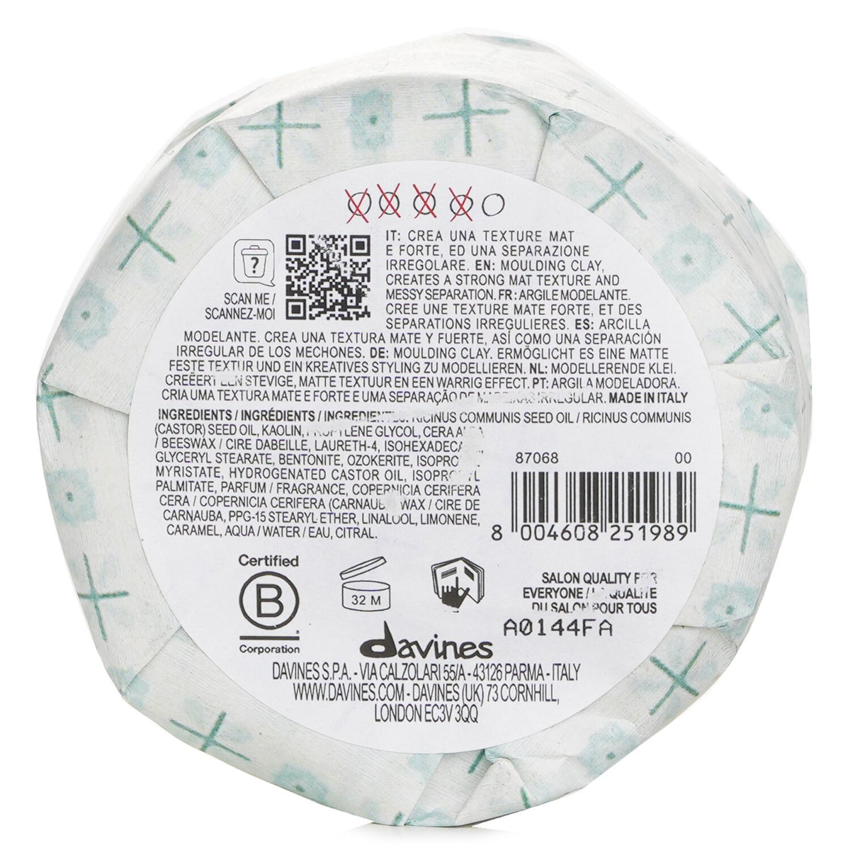 Davines More Inside This Is A Strong Moulding Clay (For A Firm, Mat Finish)