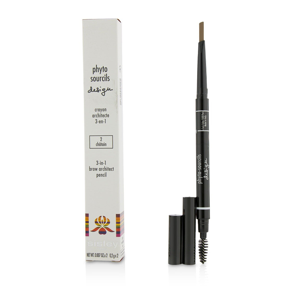 Sisley Phyto Sourcils Design 3 In 1 Brow Architect Pencil - # 2 Chatain 2x0.2g/