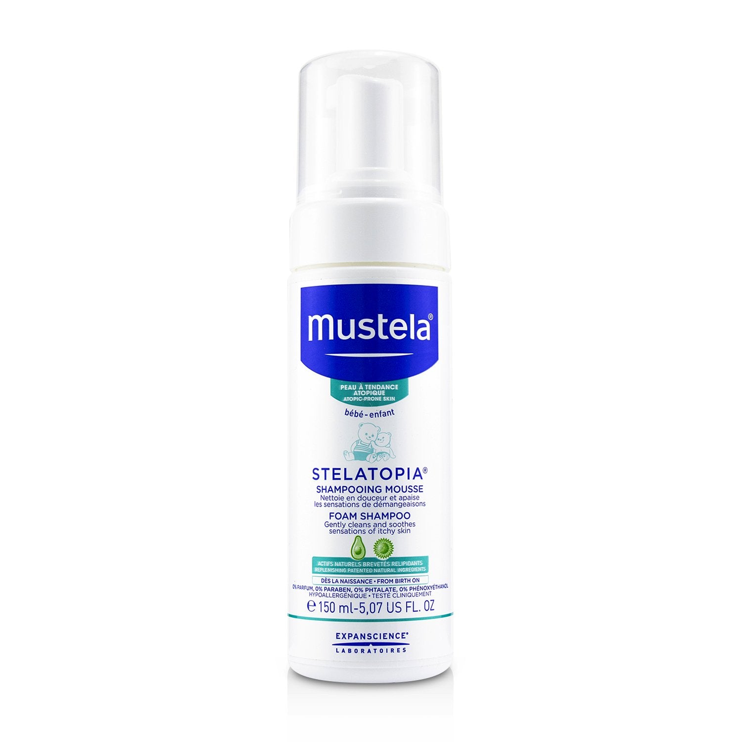 Mustela Stelatopia Foam Shampoo (Gently Cleans and Soothes Sensations of Itchy S