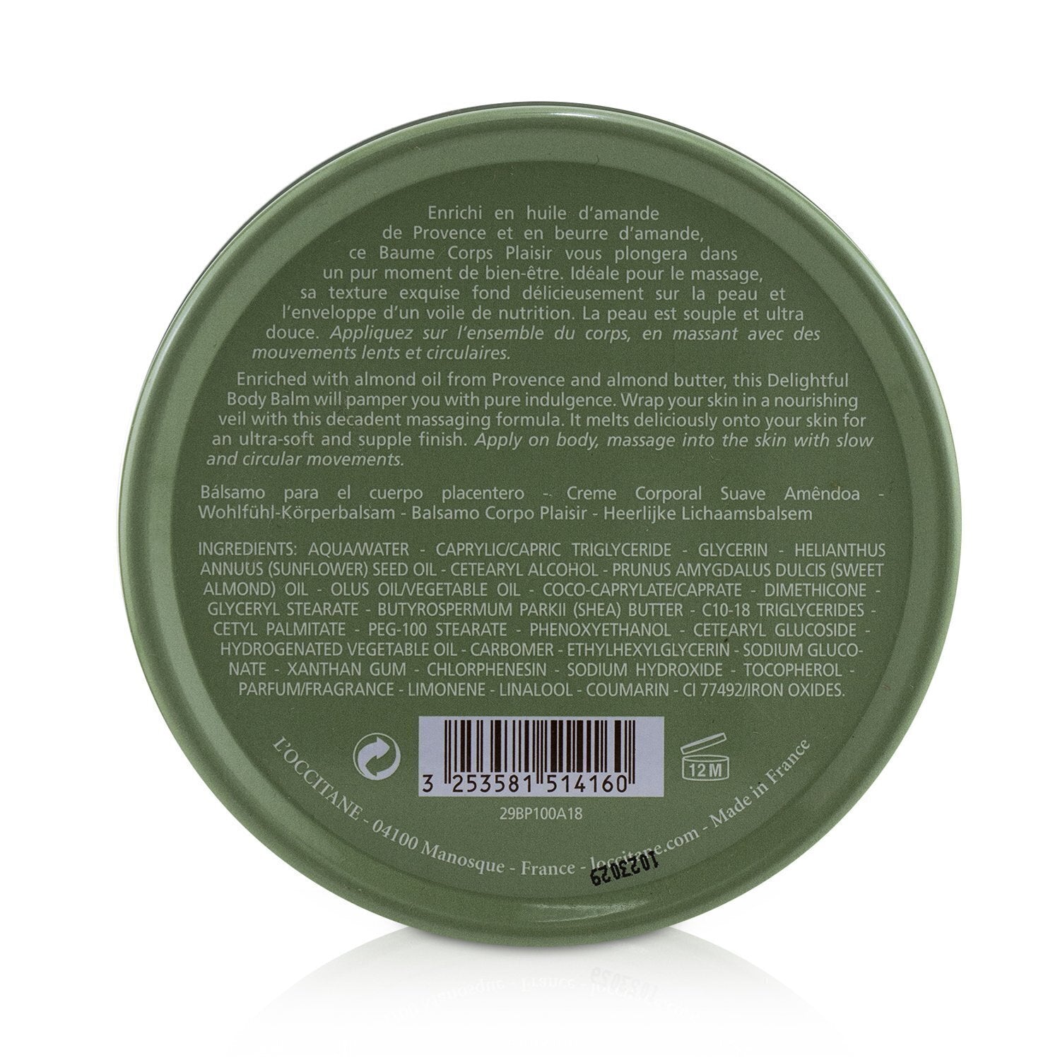 L'Occitane Almond Delightful Body Balm 100ml/3.4oz