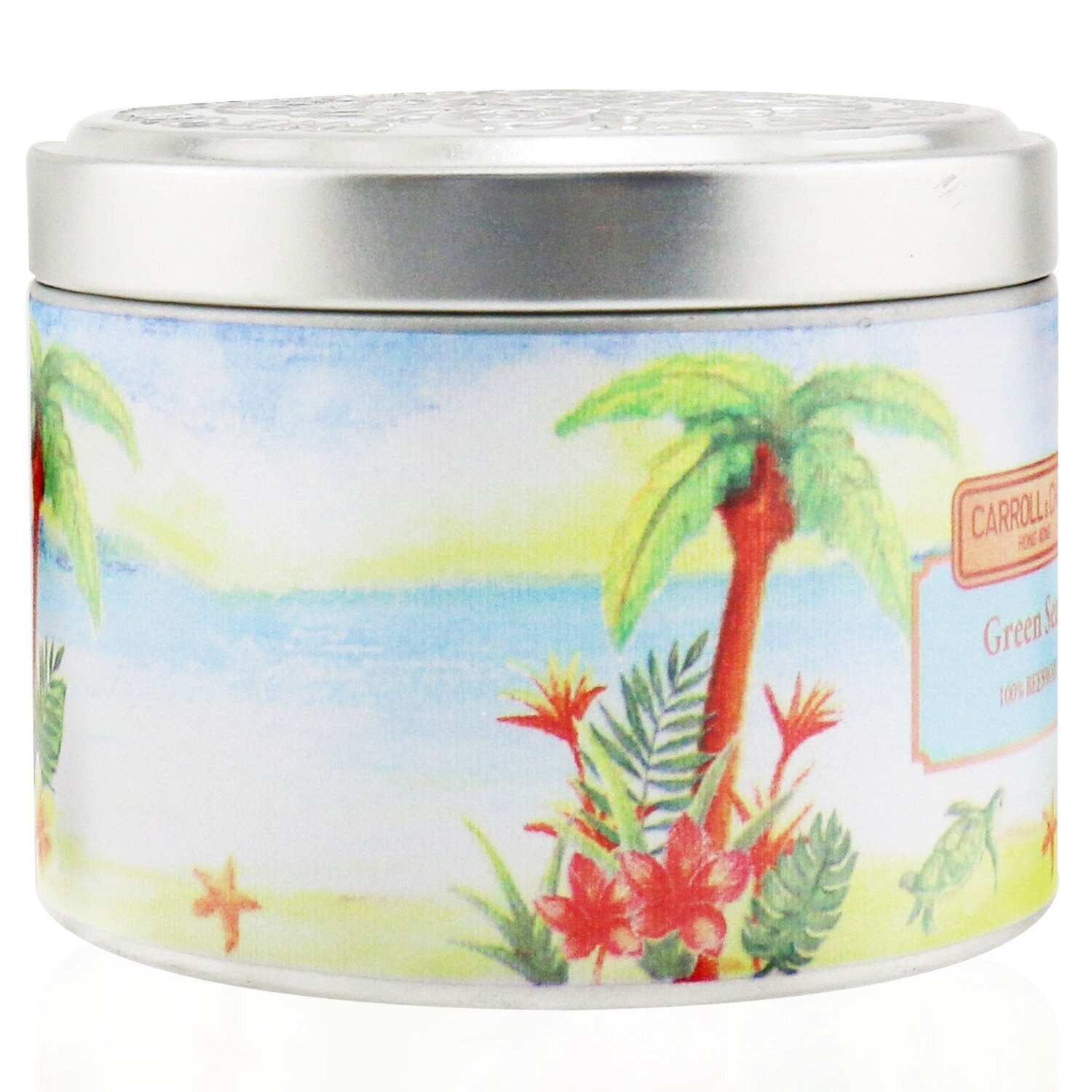 Carroll & Chan 100% Beeswax Tin Candle - Green Seas (8x6) cm