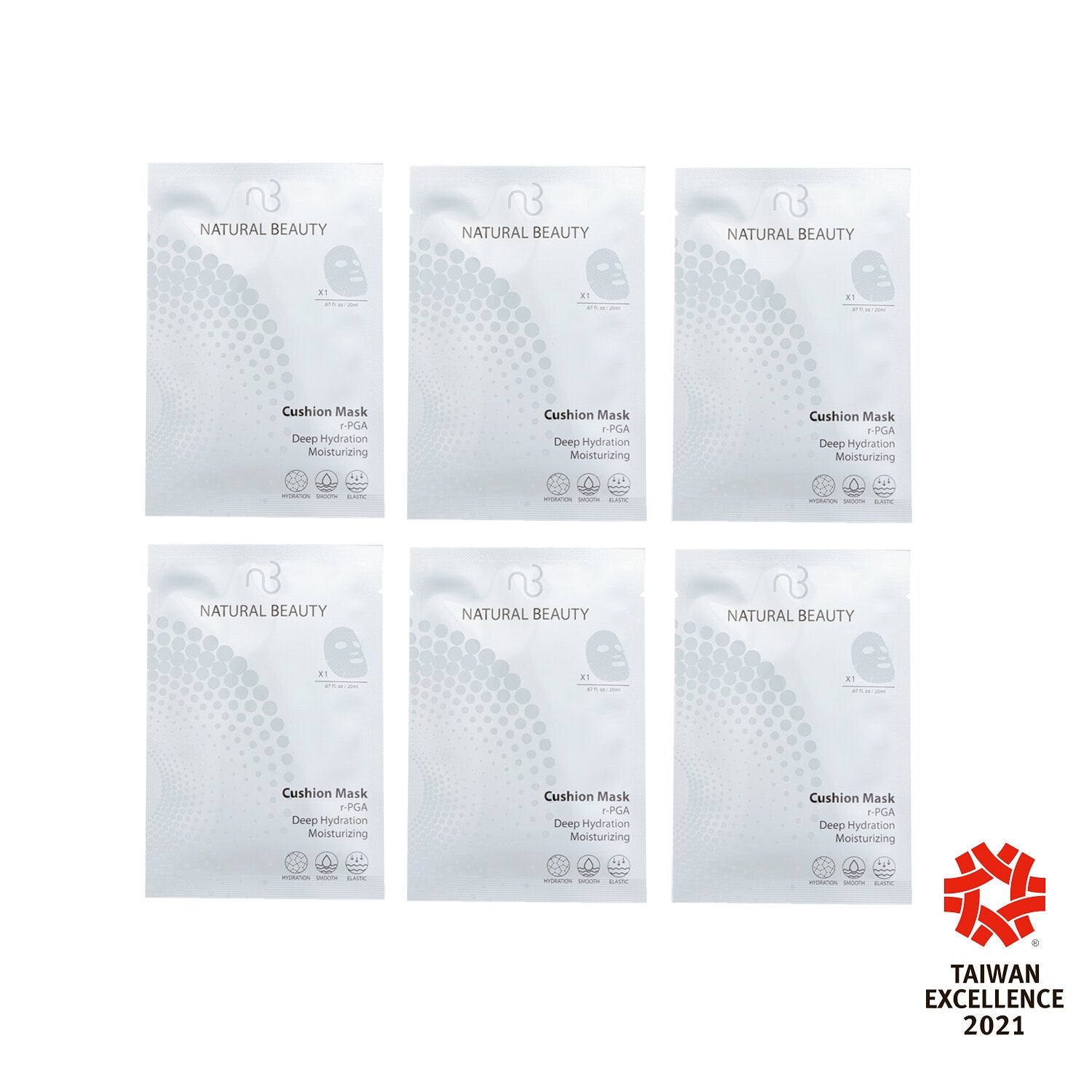 Natural Beauty r-PGA Deep Hydration Moisturizing Cushion Mask 6x 20ml/0.67oz