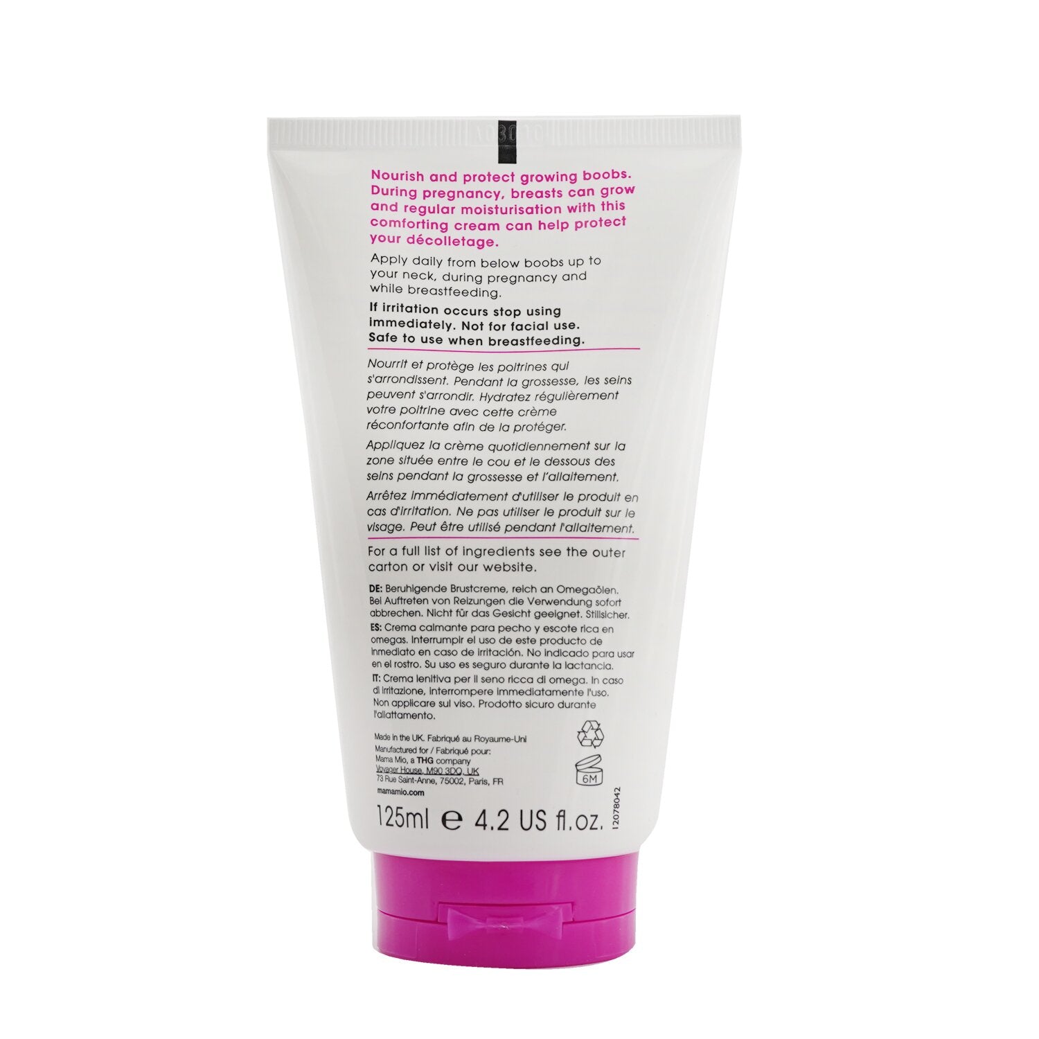 Mama Mio Pregnancy Boob Tube Omega Rich Soothing Bust Cream 125ml/4.2oz