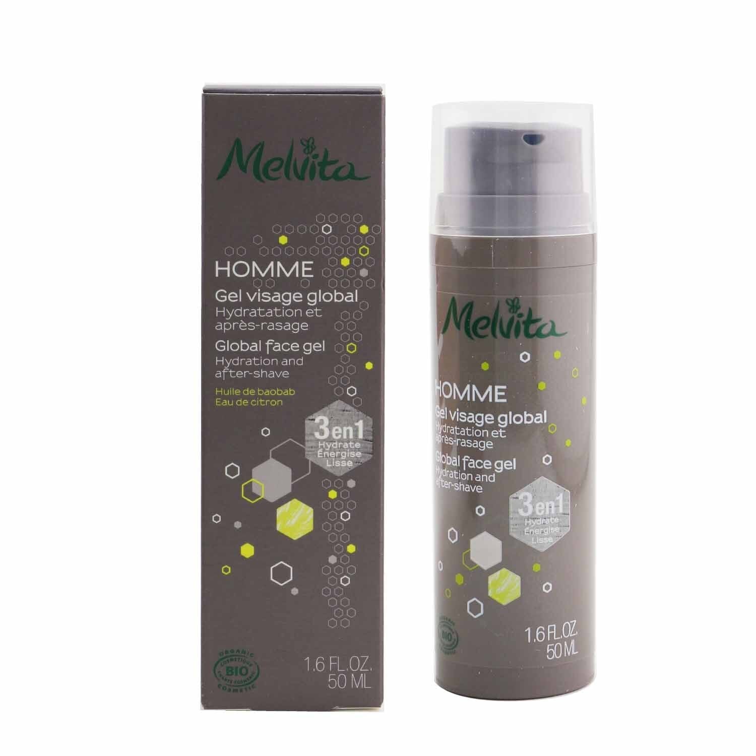 Melvita Homme Global Face Gel - Hydration & After Shave 50ml/1.6oz