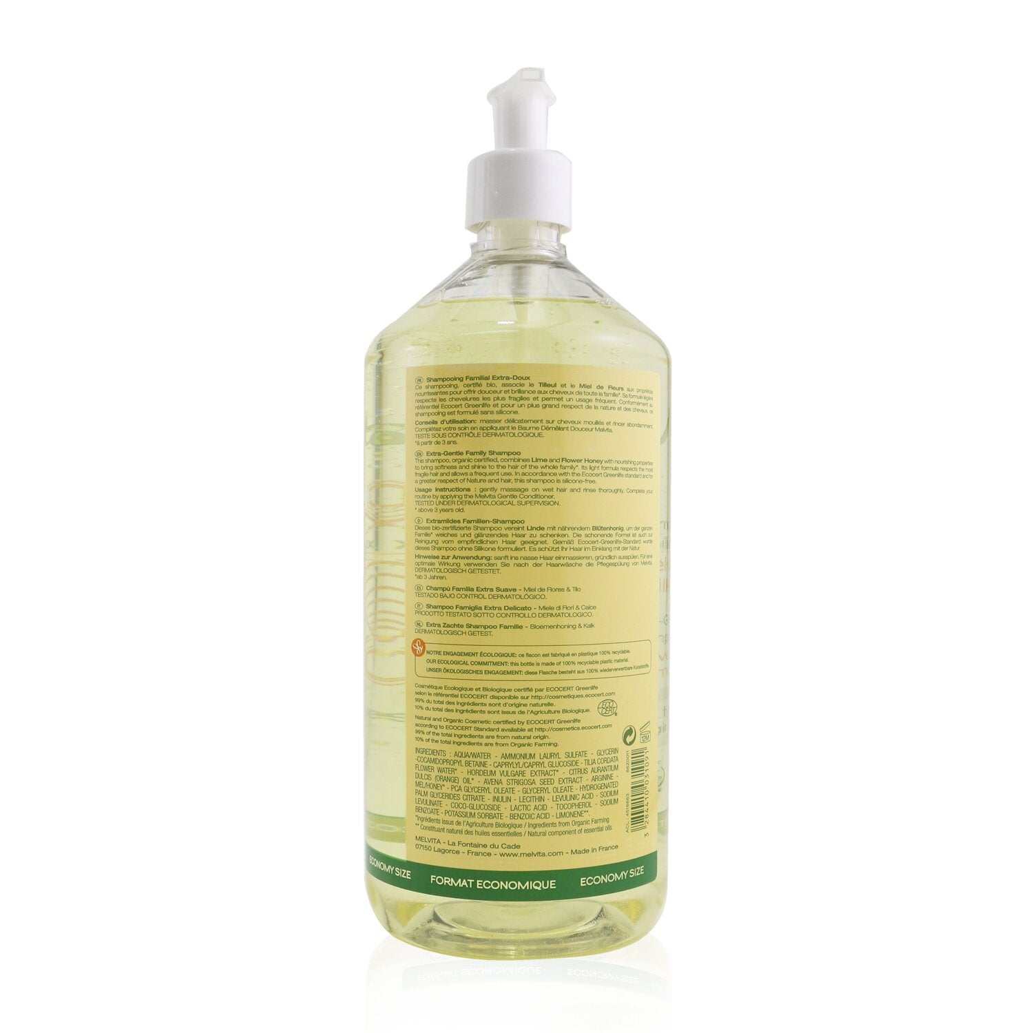 Melvita Extra-Gentle Family Shampoo (All Hair Types) 1000ml/33.8oz