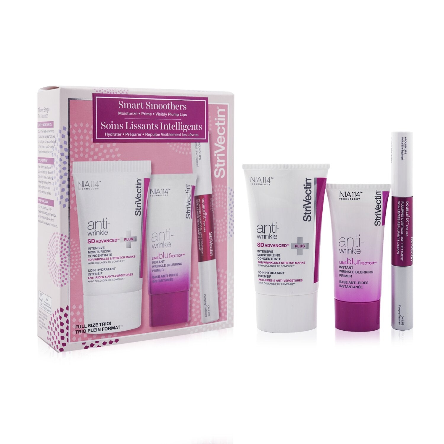 StriVectin Smart Smoothers Full Size Trio Set: Intensive Moisturizing Concentrat
