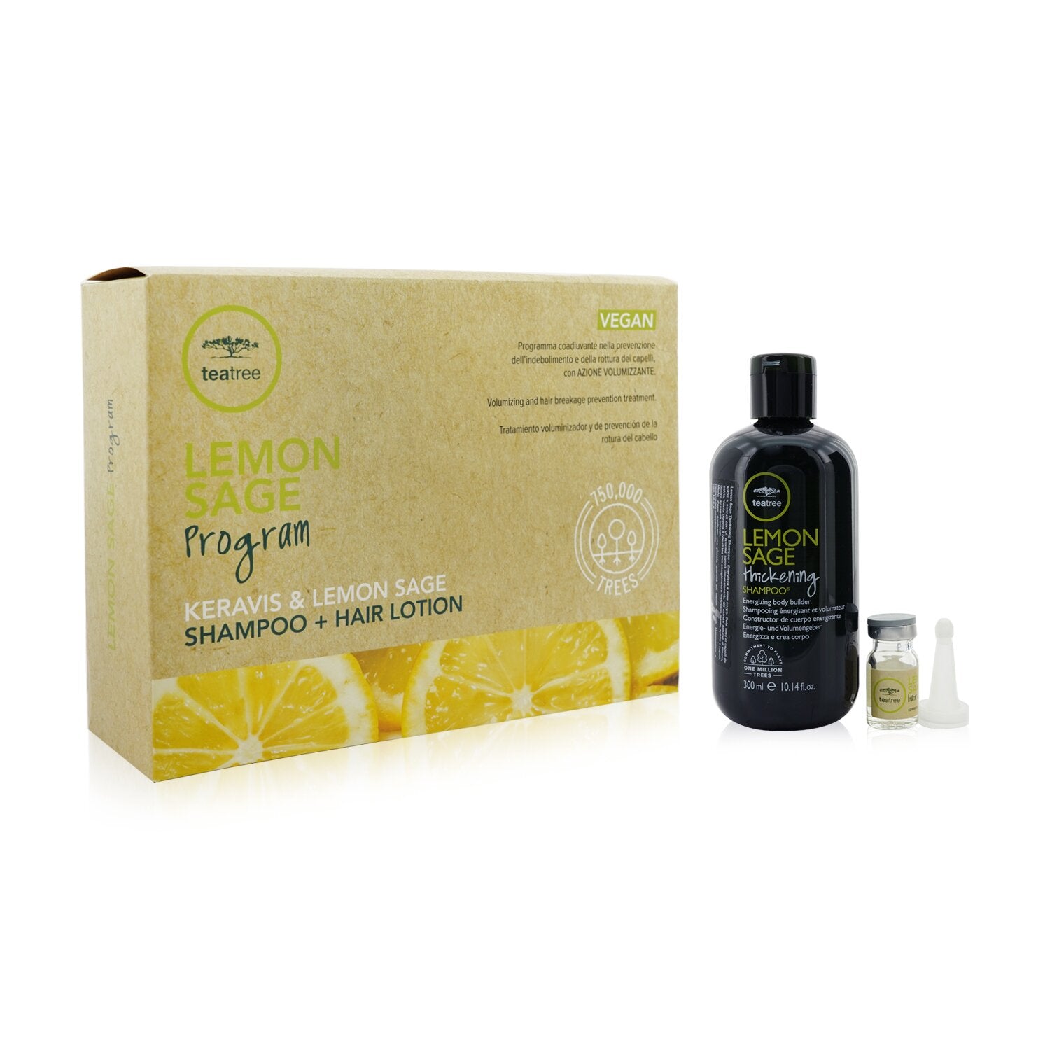 Paul Mitchell Tea Tree Lemon Sage Program Set: Shampoo 300ml + Hair Lotion 12x6m