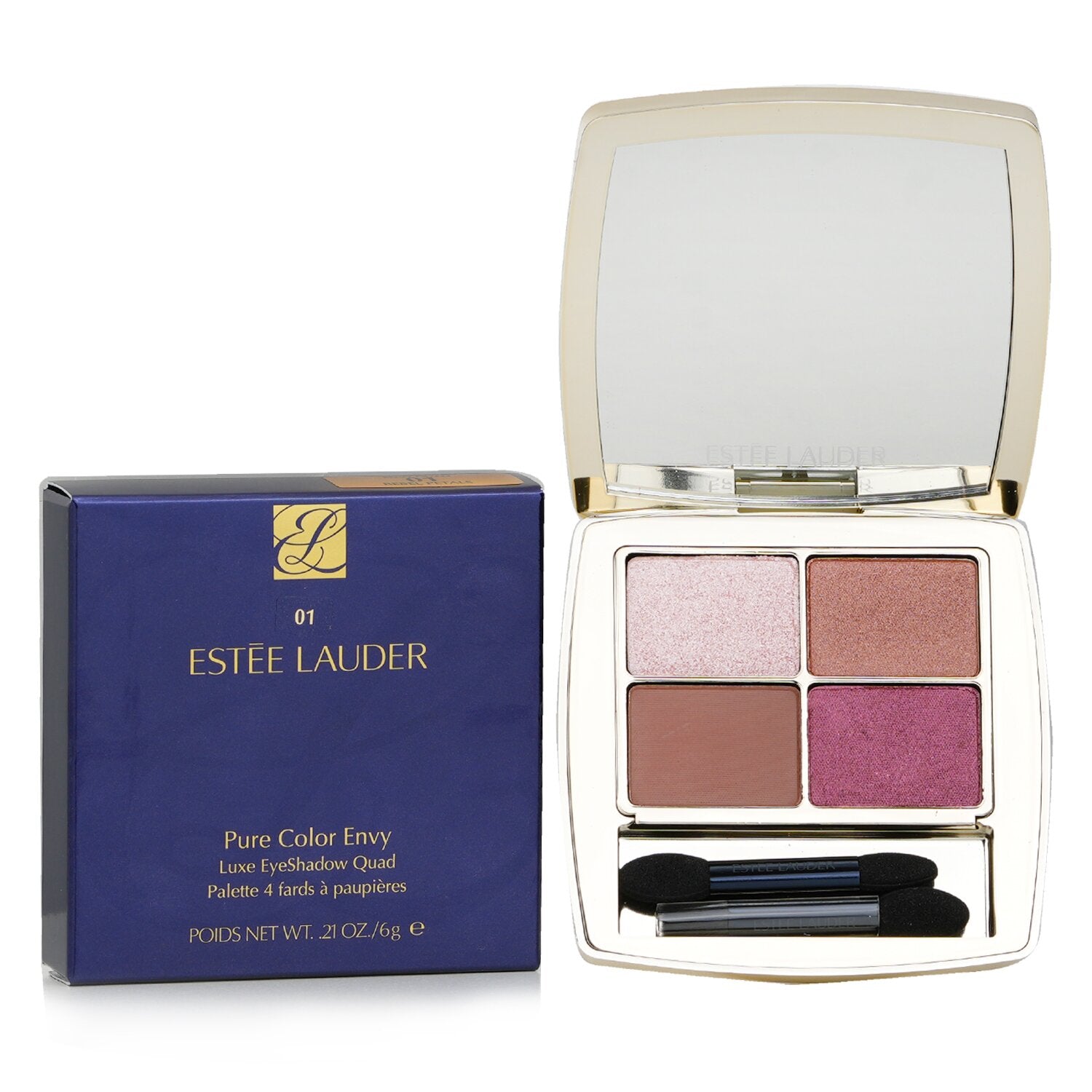 Estee Lauder Pure Color Envy Luxe Eyeshadow Quad # 01 Rebel Petals 6g/0.21oz