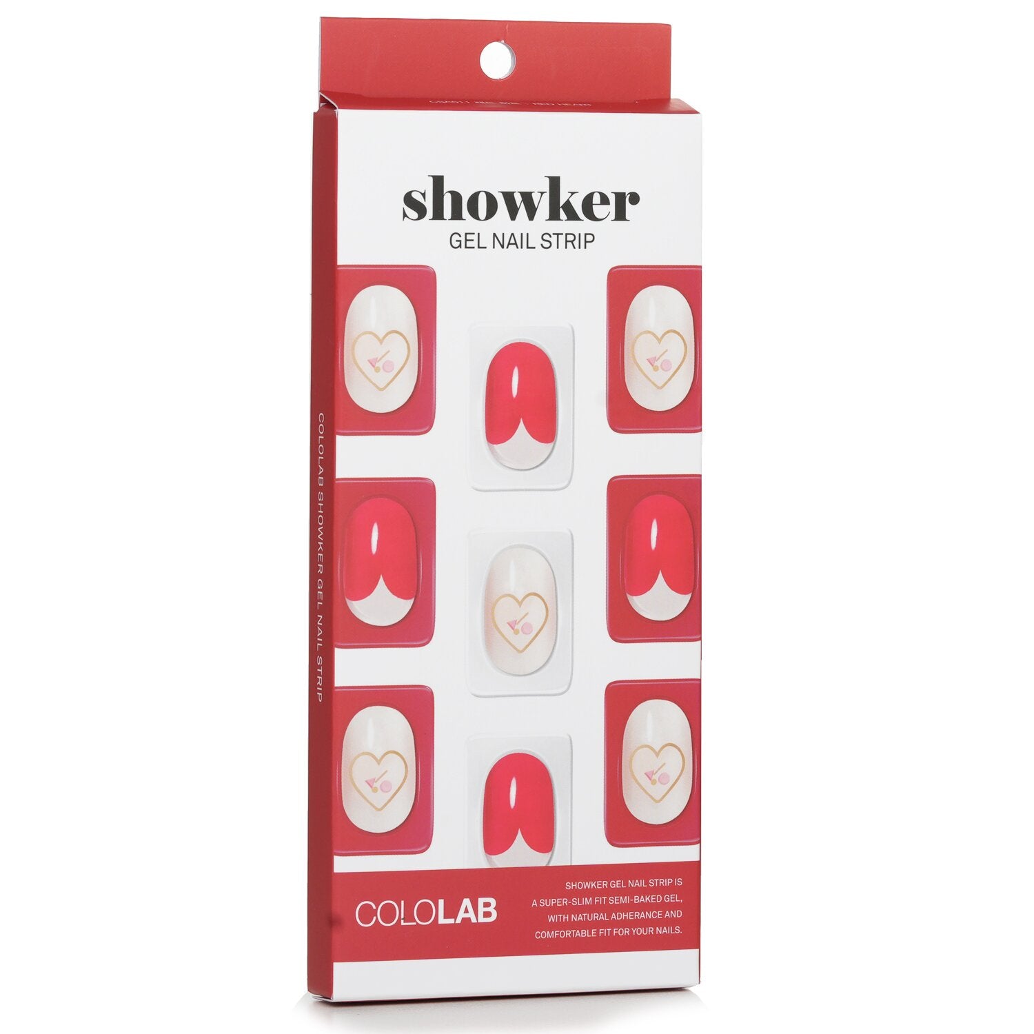 Cololab Showker Gel Nail Strip # CSA511 Red Heart 1pcs