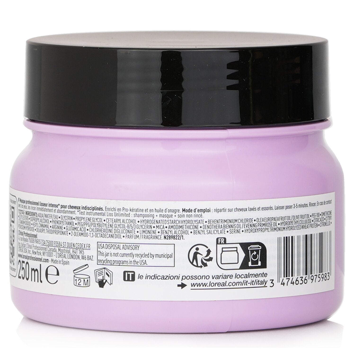 L'Oreal Serie Expert - Liss Unlimited Professional Hairmask For Unruly Hair 250m