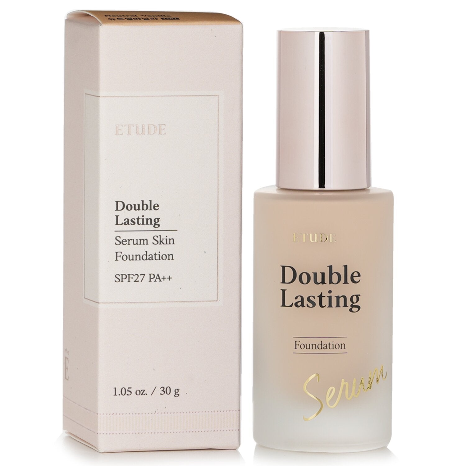 Etude House Double Lasting Serum Skin Foundation SPF 27 - # 17N1 Neutral Vanilla