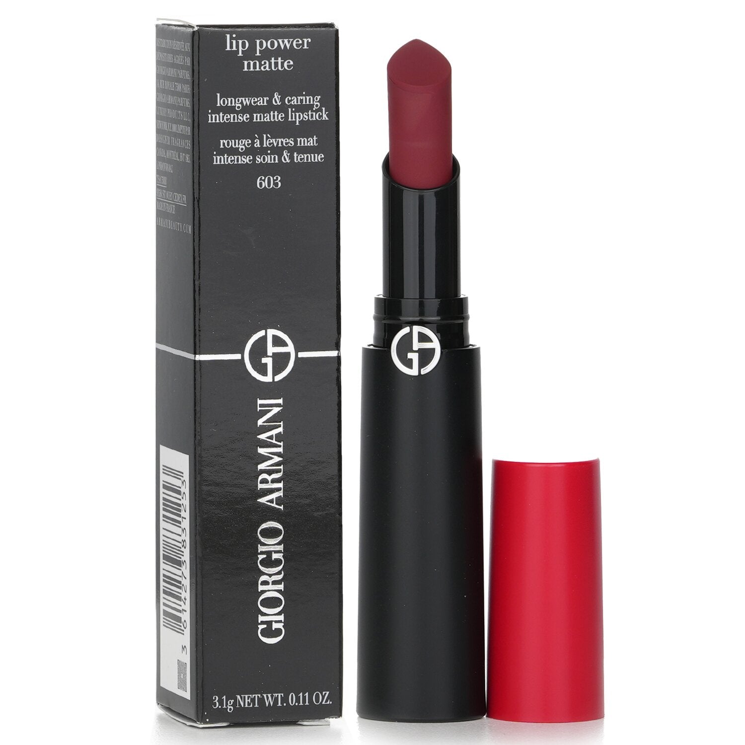 Giorgio Armani Lip Power Matte Longwear & Caring Intense Matte Lipstick - # 603