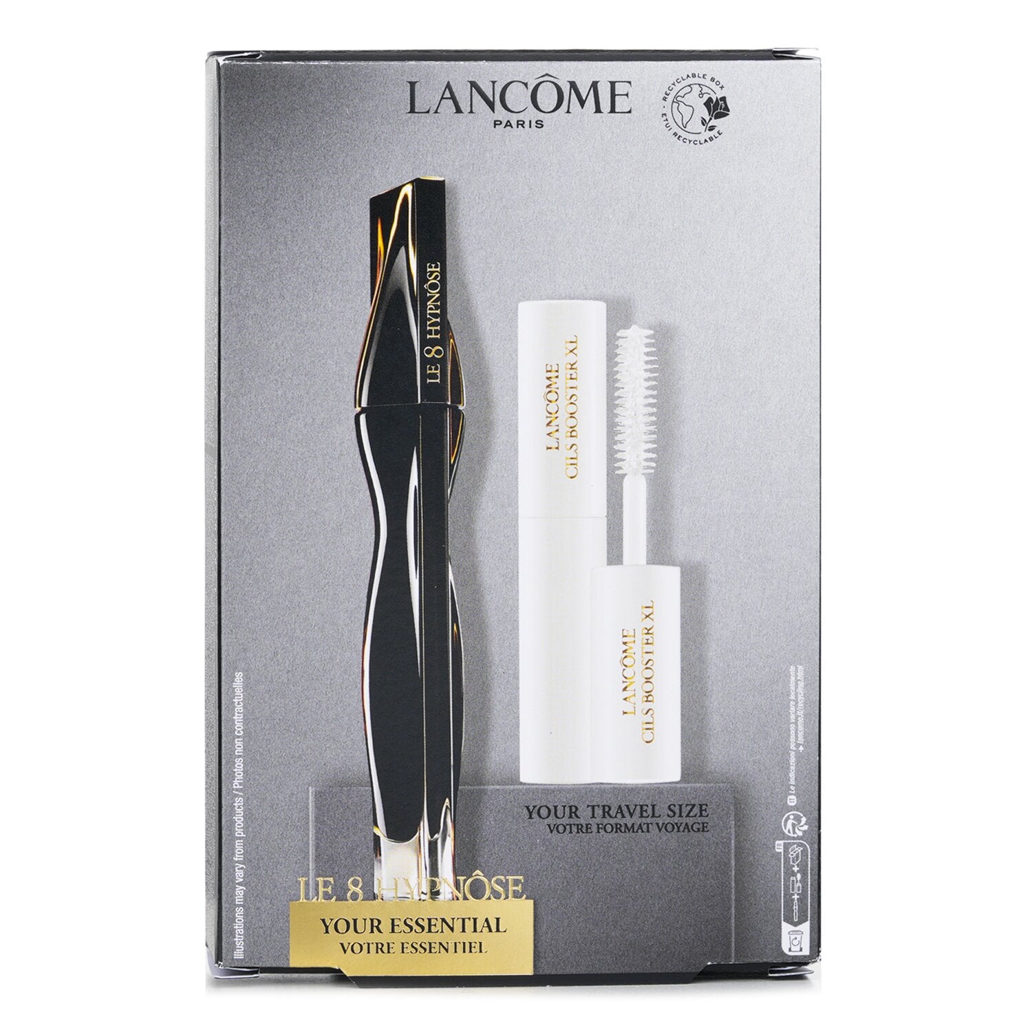 Lancome Le 8 Hypnose Mascara Set: LE 8 Hypnose Mascara 8ml + Cils Booster XL Sup