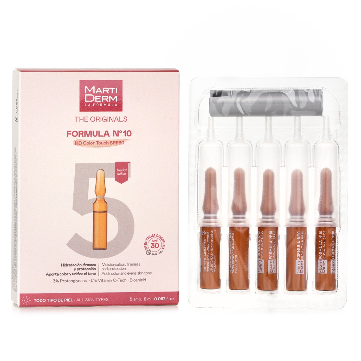 Martiderm The Originals Formula Nş10 HD Color Touch Ampoules SPF 30 5x 2ml