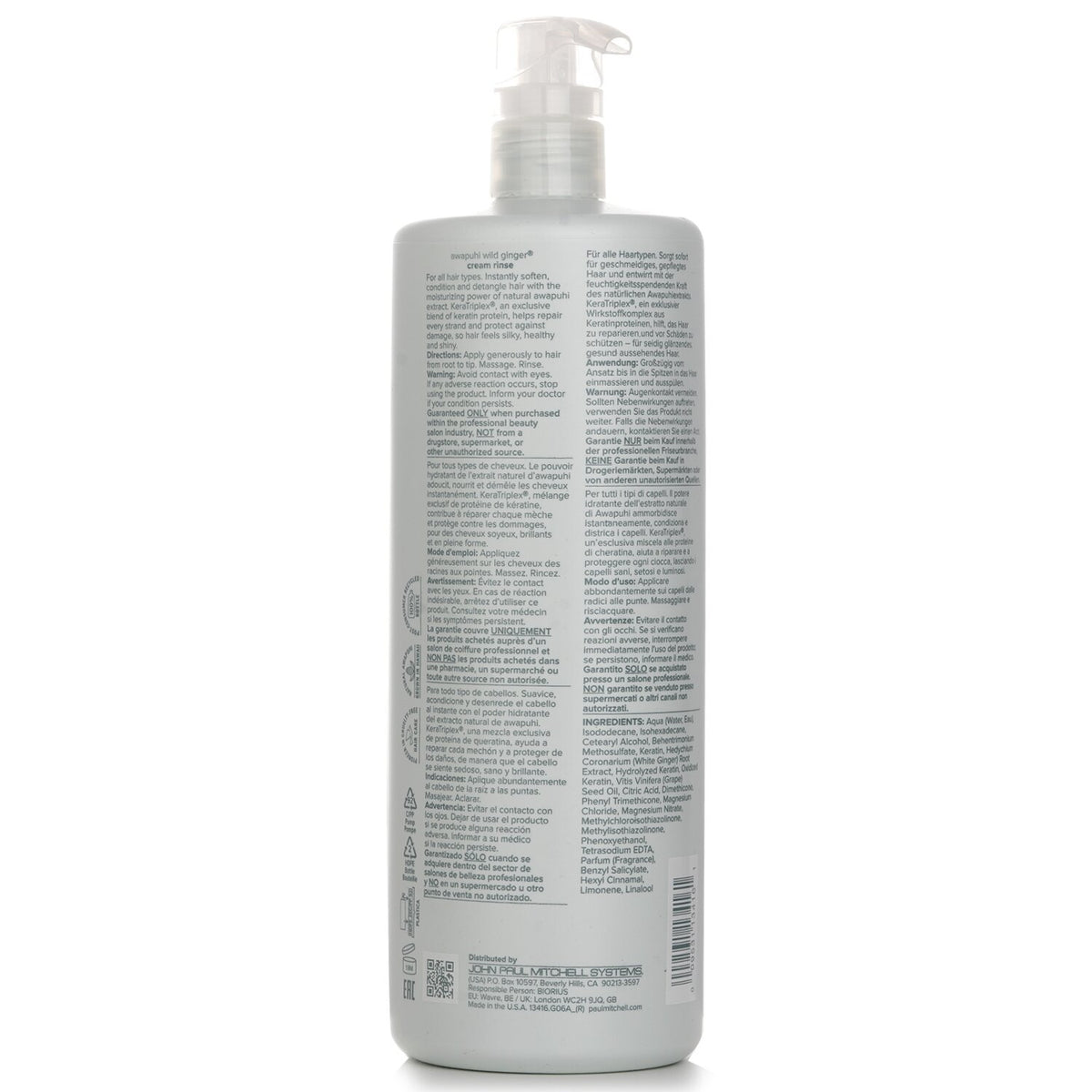 Paul Mitchell Awapuhi Wild Ginger Repair Cream Rinse 1000ml