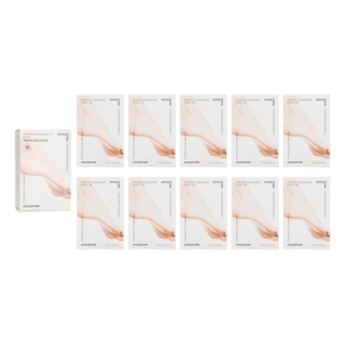 Innisfree Special Care Mask Set Foot Travel Exclusive 20ml x 10sheets