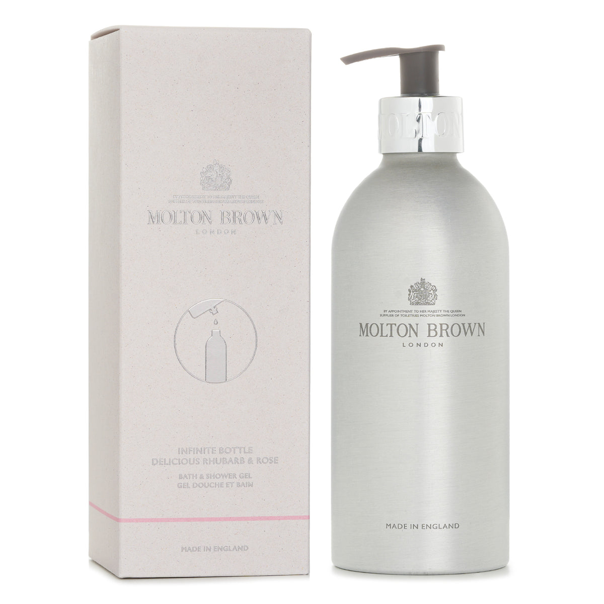 Molton Brown Infinite Bottle Delicious Rhubarb & Rose Bath & Shower Gel