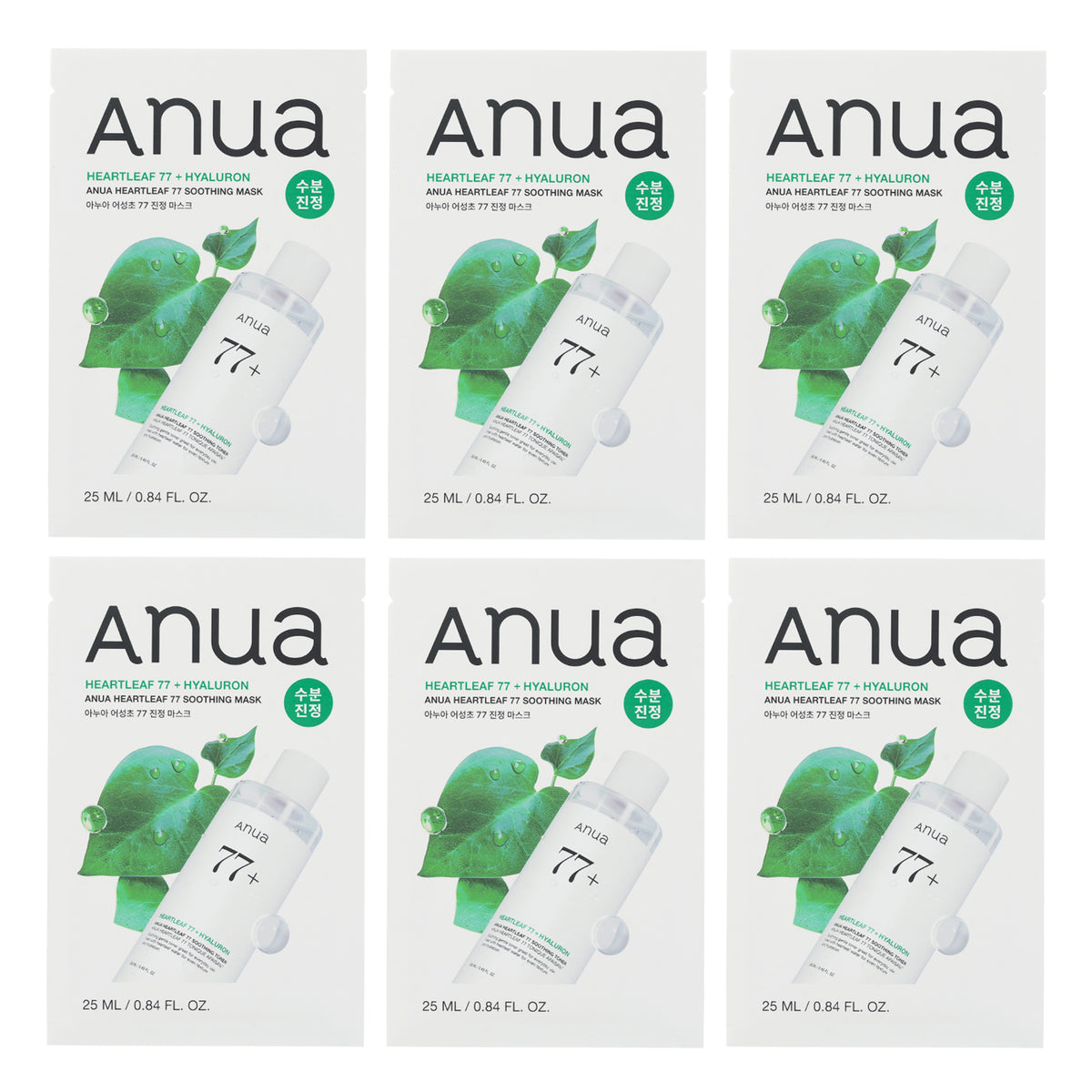 Anua Heartleaf 77 Soothing Mask 6 x 25ml