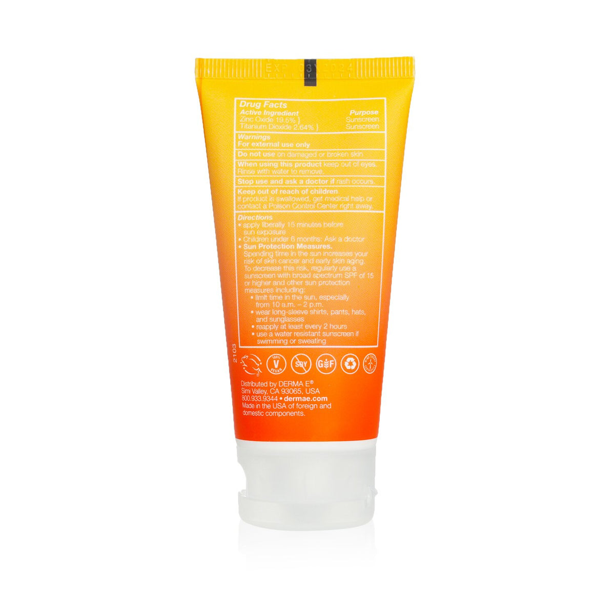 Derma E Sun Defense Clear Zinc Oil Free Sunscreen SPF 30 - Face (Exp.Date 31