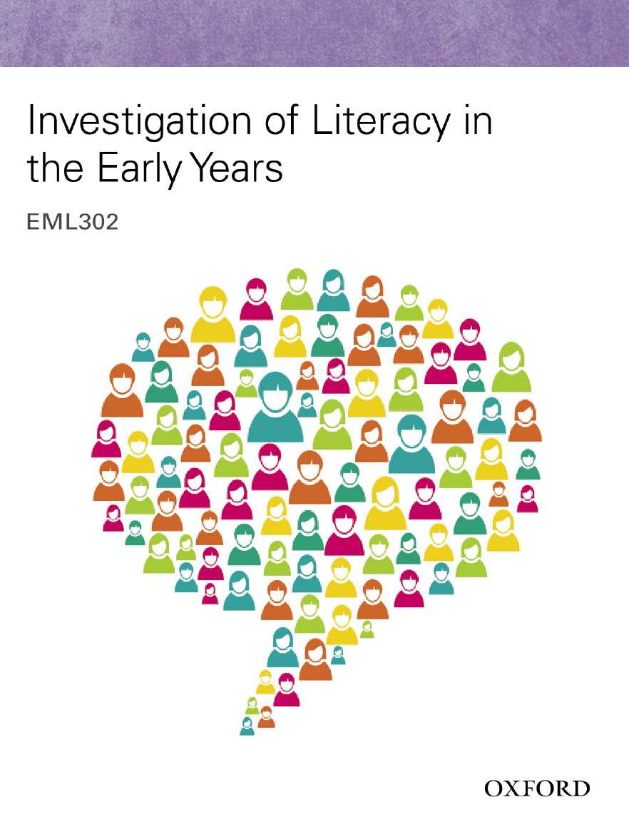 Investigation of Literacy in the Early Years: EML302