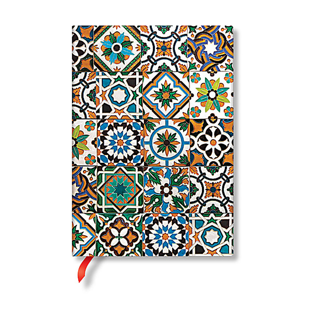 Porto (Portuguese Tiles) Midi Unlined Hardback Journal (Elastic Band Closure)