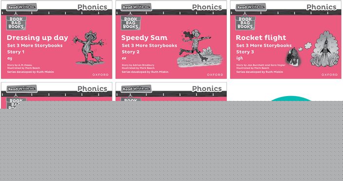 Read Write Inc Phonics: Black & White Pink 3 More SB Mix Pack 5