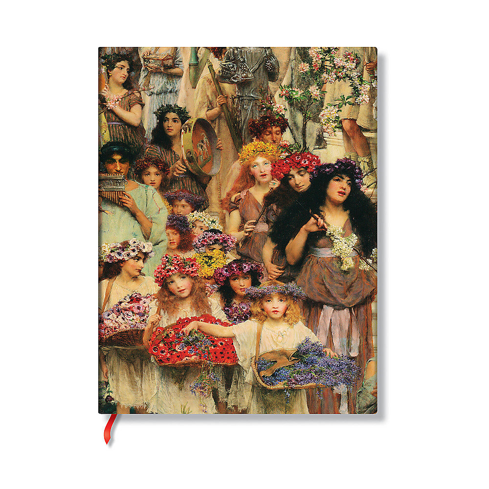 Spring (Lawrence Alma-Tadema) Midi Unlined Hardback Journal (Elastic Band Closur