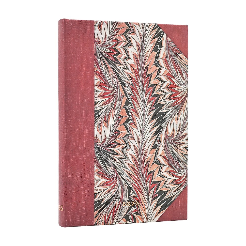2026 Rubedo (Cockerell Marbled Paper) Mini 12-month Verso Hardcover Flexi Daypla