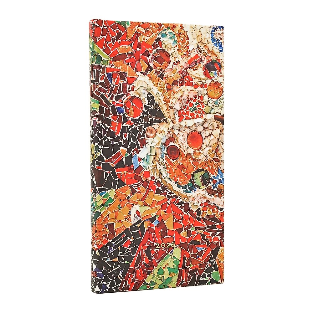 2026 Gaudi's Sun (Gaudi s Mosaics) Slim 12-month Horizontal Hardcover Flexi Dayp