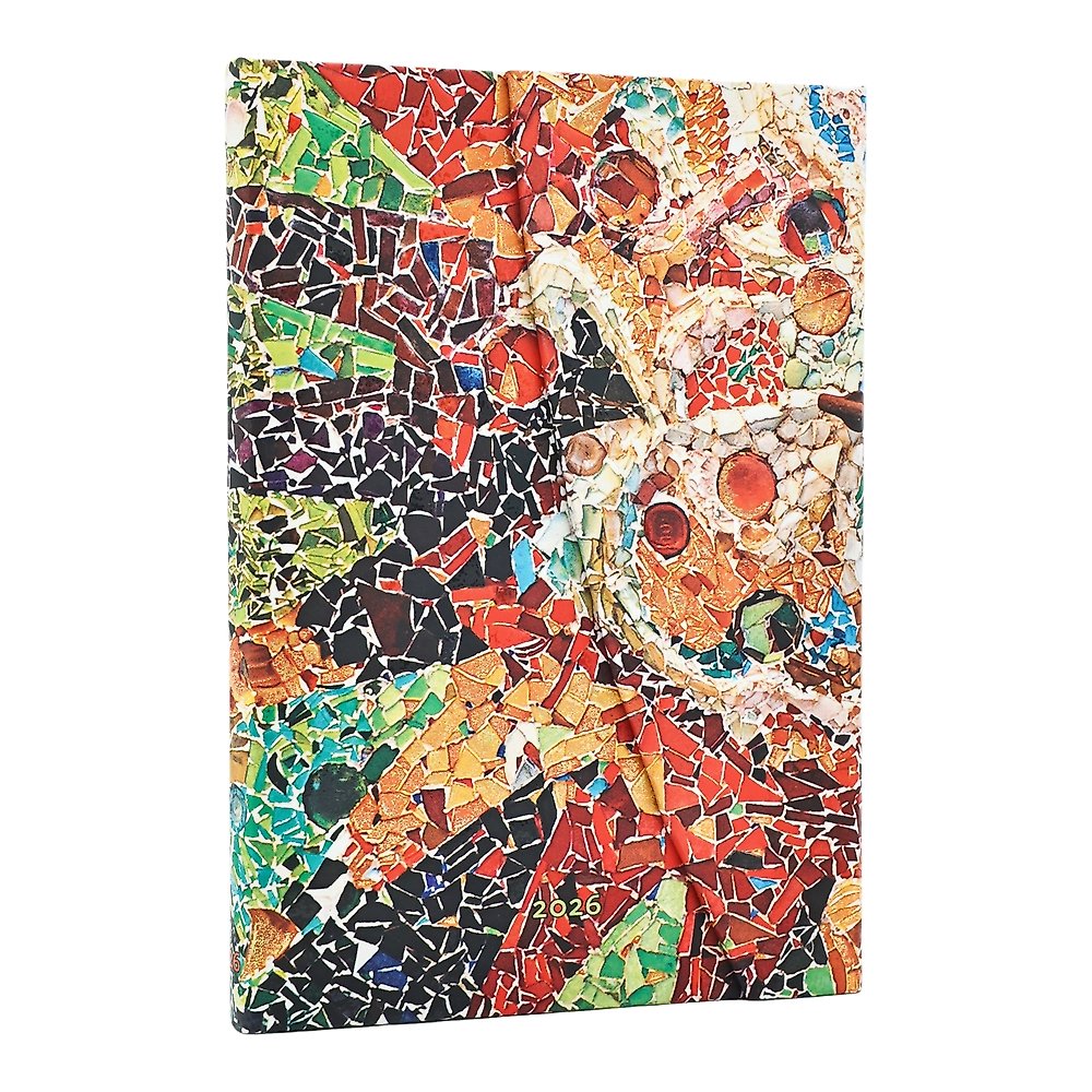 2026 Gaudi's Sun (Gaudi s Mosaics) Midi 12-month Horizontal Hardcover Flexi Dayp