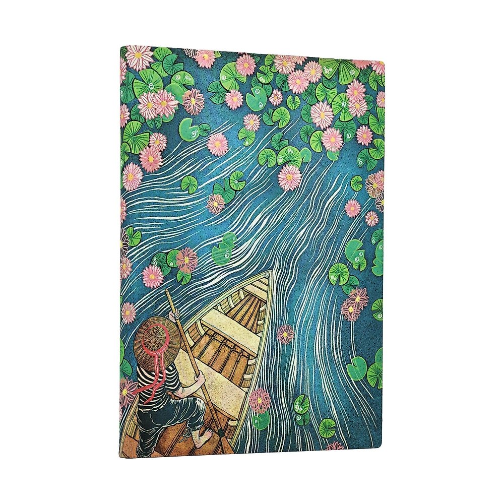 Lotus River (Living with Yuko) Midi Unlined Softcover Journal (Elastic Band Clos