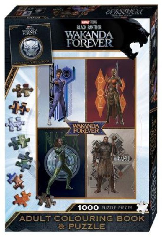 Black Panther Wakanda Forever: Adult Colouring Book and Puzzle (Marvel: 1000 Pie