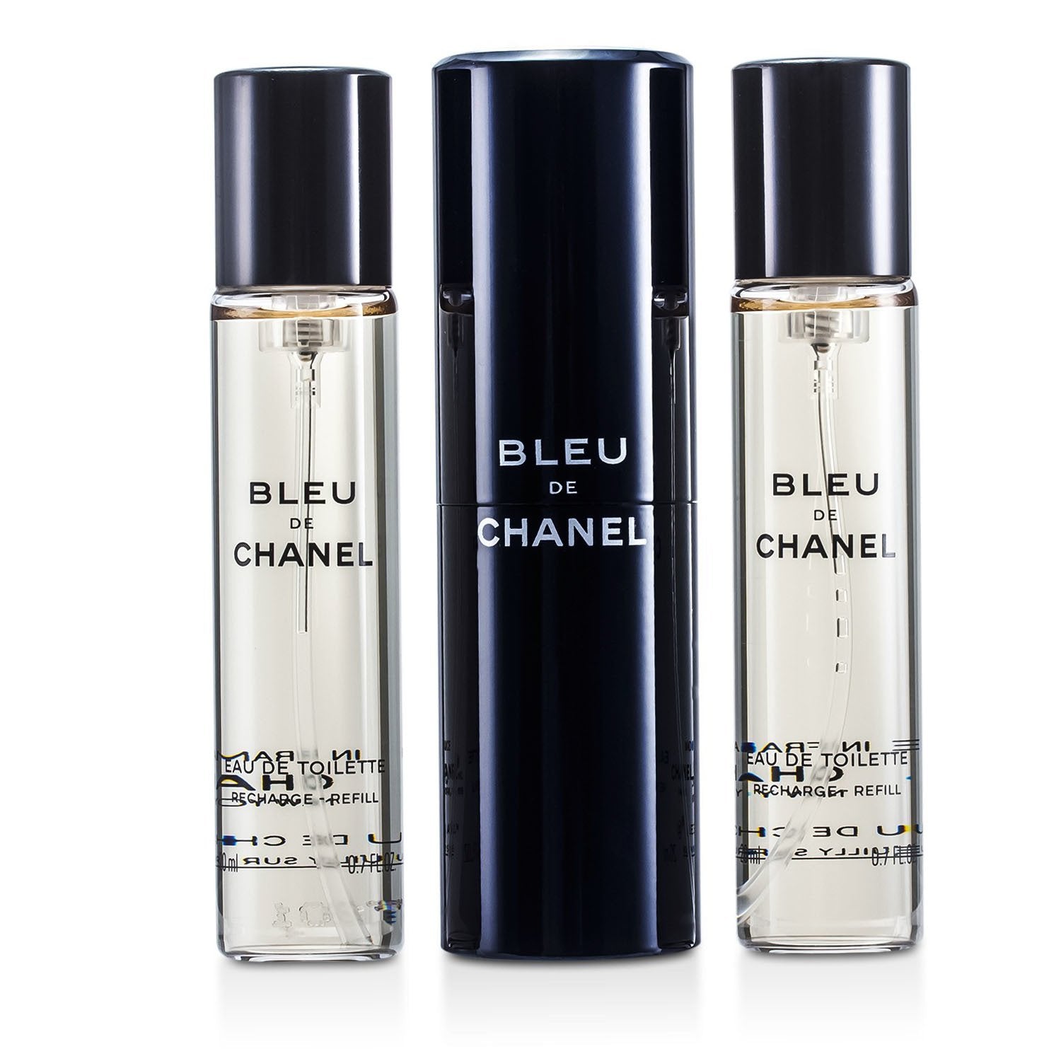 Chanel Bleu De Chanel Eau De Toilette Travel Spray &amp; Two Refills  3x20ml/0.7