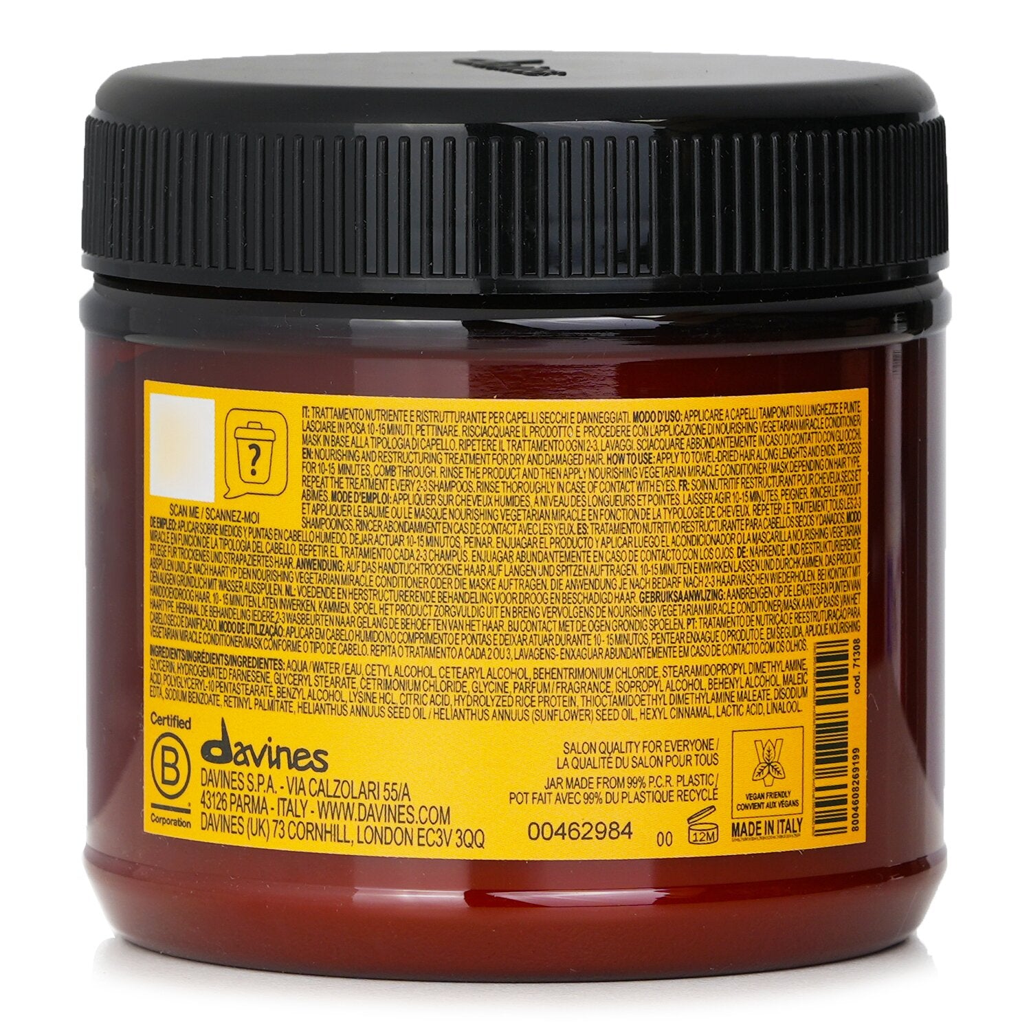 Davines Natural Tech Nourishing Hair Building Pak (For Dry, Damaged Hair) 250ml/