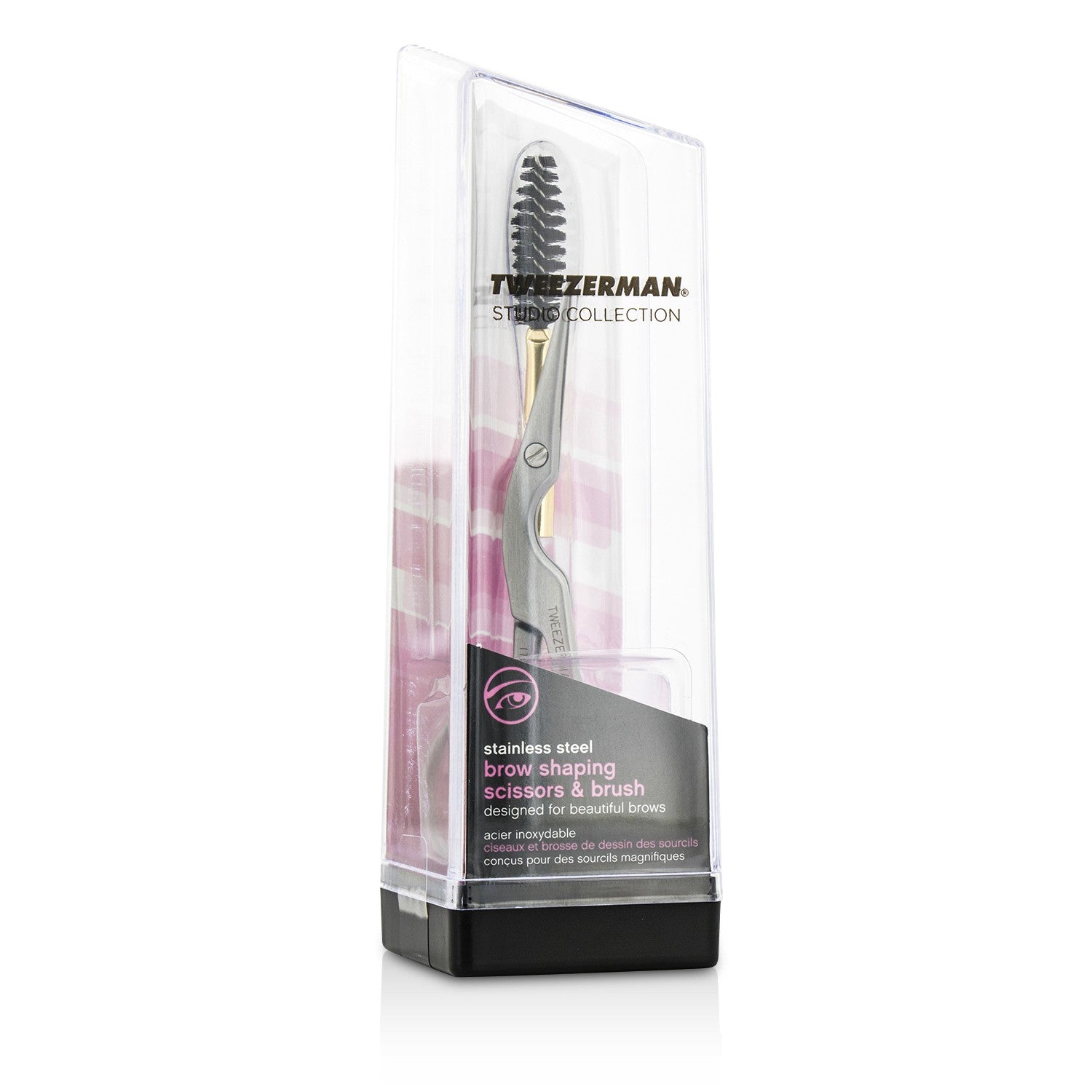 Tweezerman Stainless Steel Brow Shaping Scissors & Brush (Studio Collection)  2p