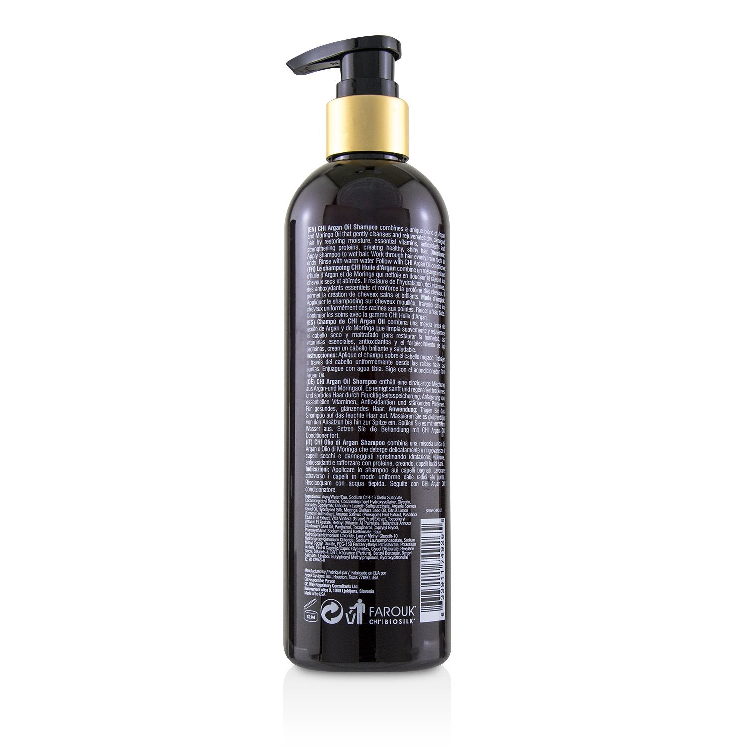 CHI Argan Oil Plus Moringa Oil Shampoo - Sulfate & Paraben Free  340ml/11.5oz