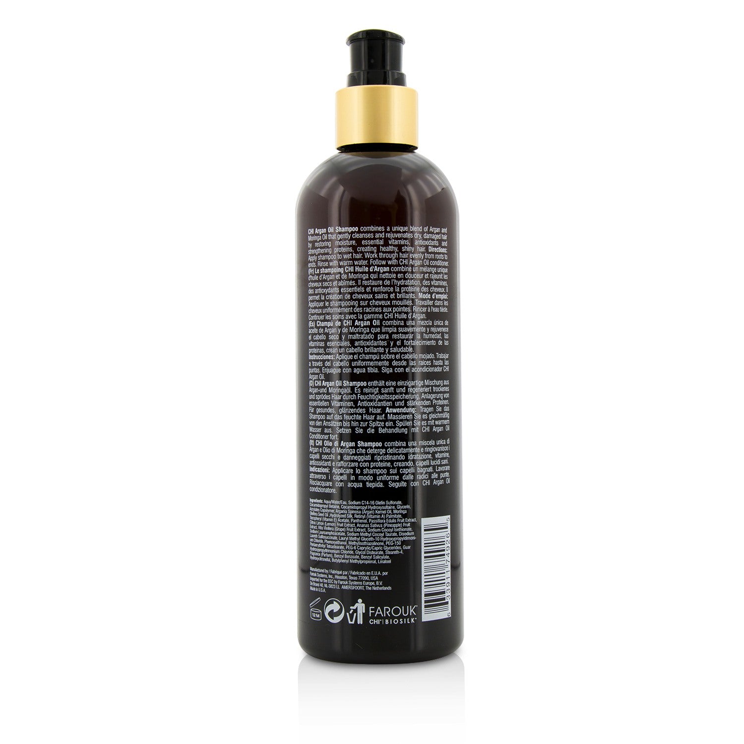 CHI Argan Oil Plus Moringa Oil Shampoo - Sulfate & Paraben Free  340ml/11.5oz