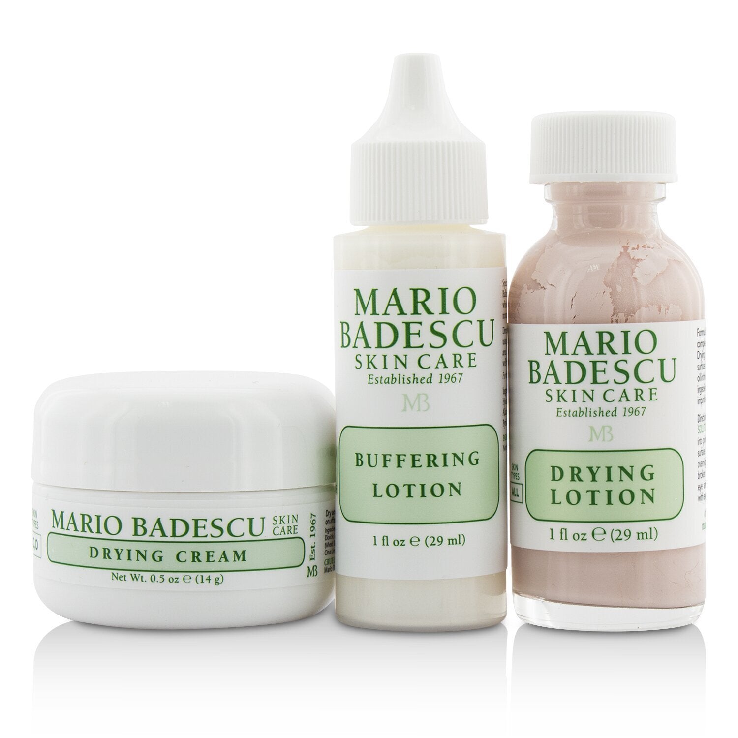 Mario Badescu Acne Repair Kit: Drying Lotion 29ml + Drying Cream 14g + Buffering