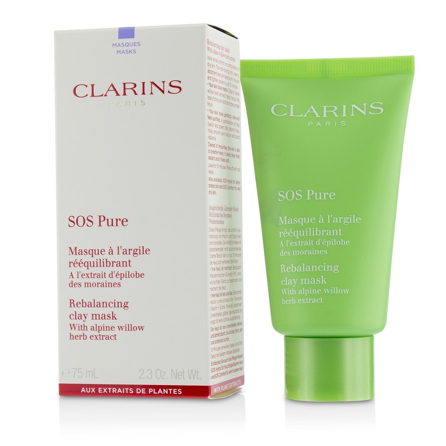 Clarins SOS Pure Rebalancing Clay Mask with Alpine Willow - Combination to Oily