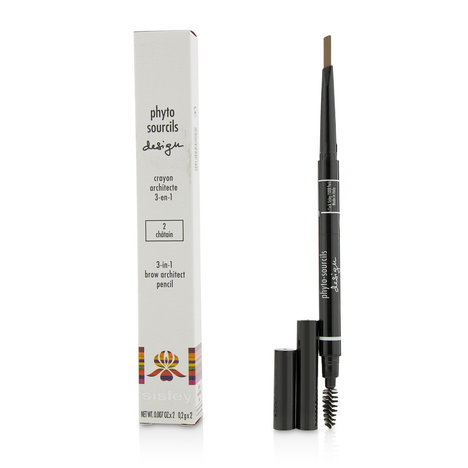 Sisley Phyto Sourcils Design 3 In 1 Brow Architect Pencil - # 2 Chatain  2x0.2g/