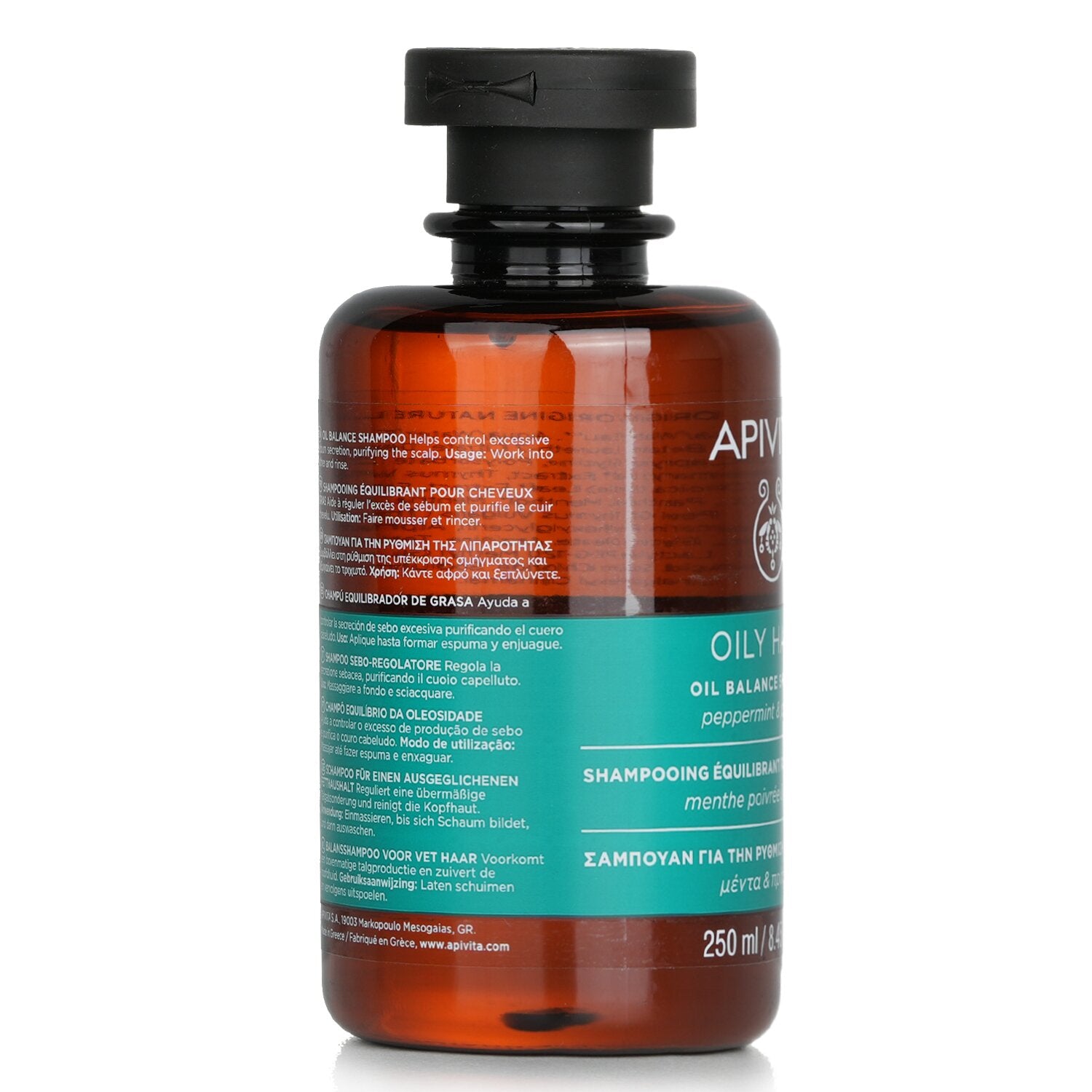 Apivita Oil Balance Shampoo with Peppermint & Propolis (For Oily Hair)  250ml/8.