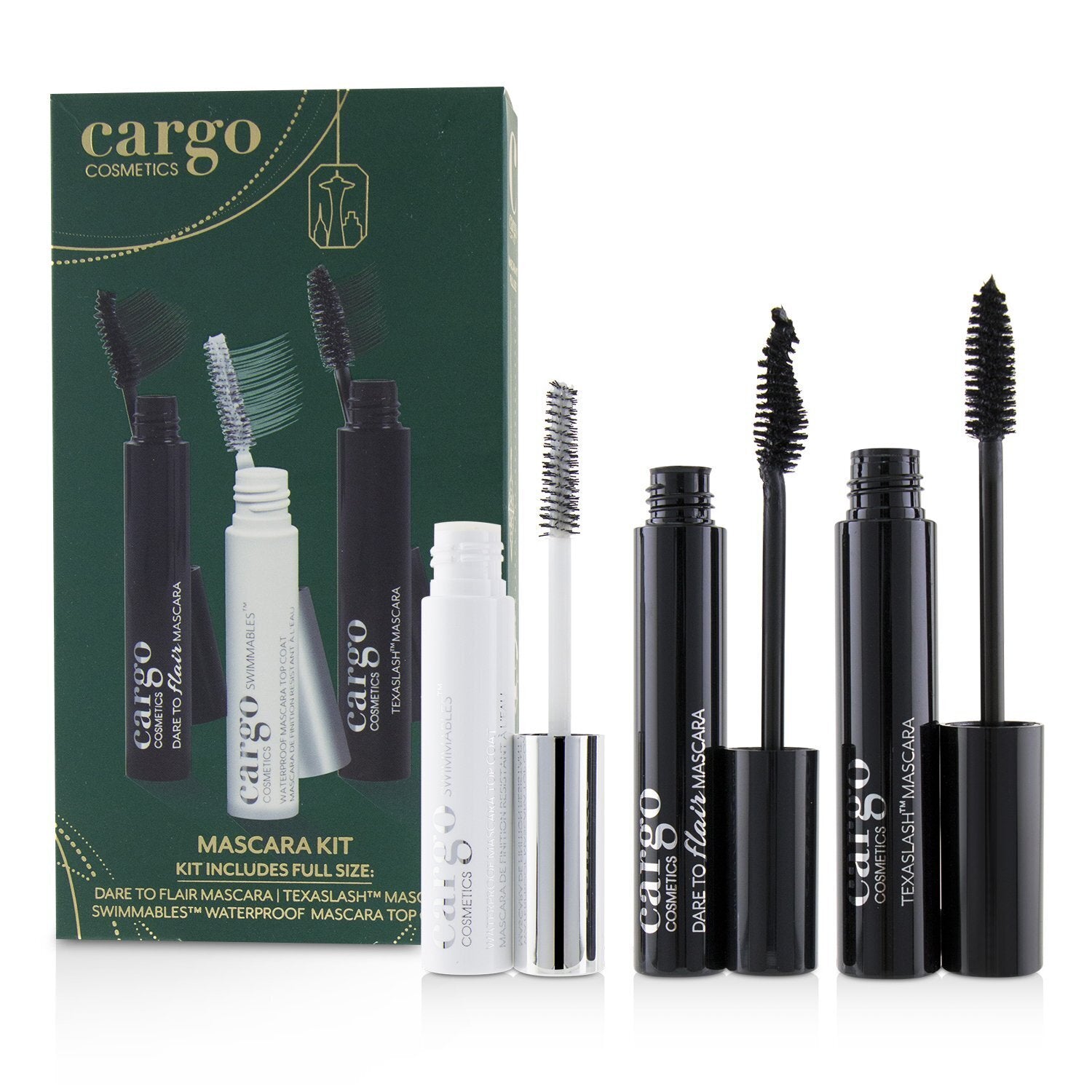 Cargo Mascara Kit: 1x Dare To Flair Mascara, 1x Texalash Mascara, 1x Swimmables