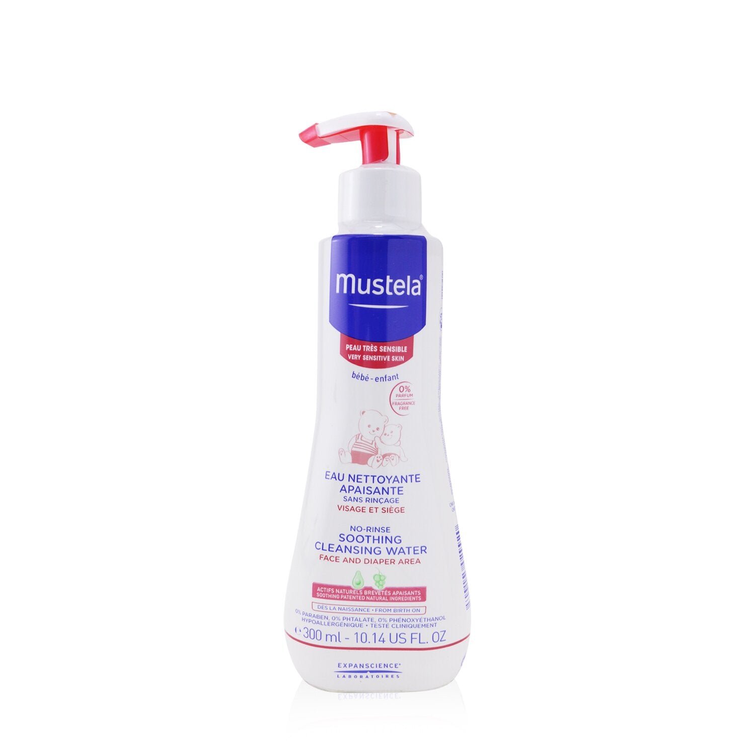Mustela No Rinse Soothing Cleansing Water (Face & Diaper Area) - For Very Sensit