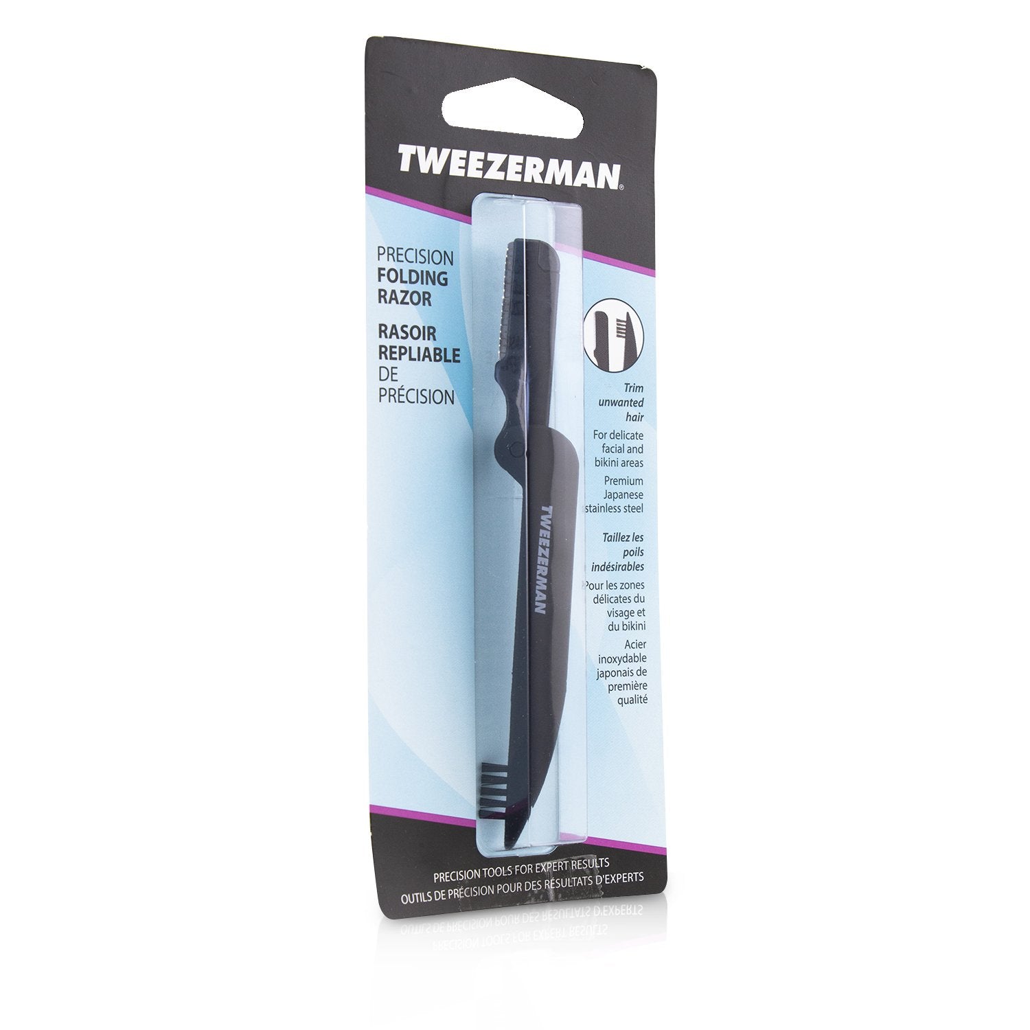 Tweezerman Precision Folding Brow Razor - Black -