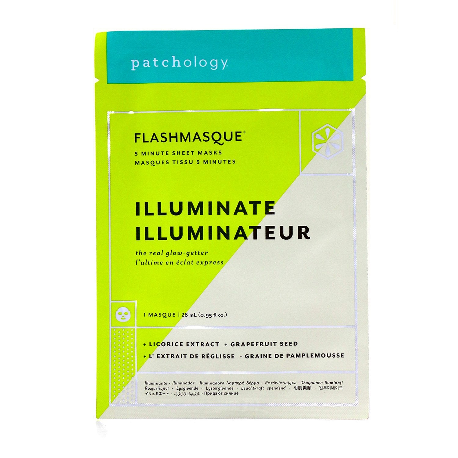 Patchology FlashMasque 5 Minute Sheet Mask - Illuminate 4x28ml/0.95oz