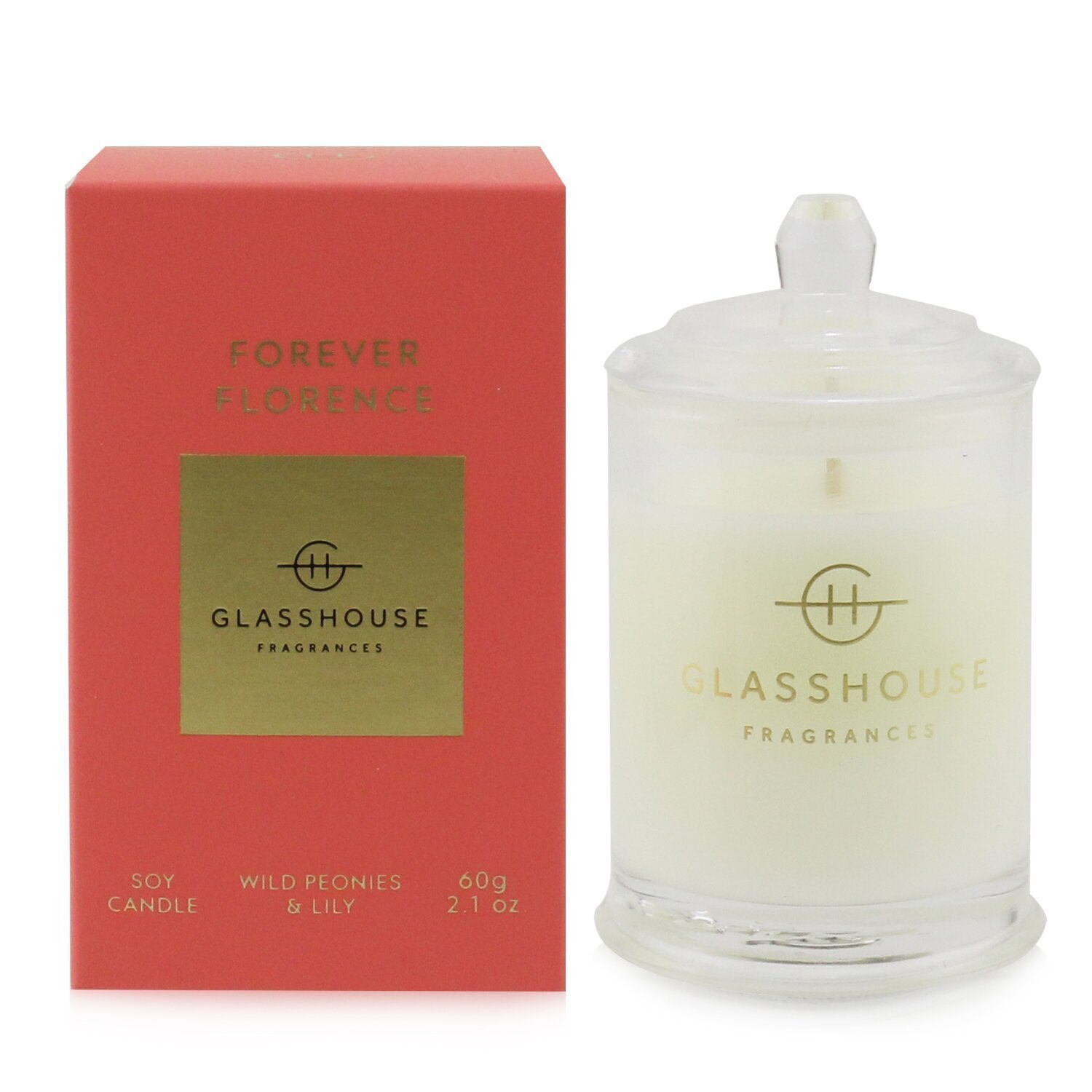 Glasshouse Triple Scented Soy Candle - Forever Florence (Wild Peonies & Lily) 60