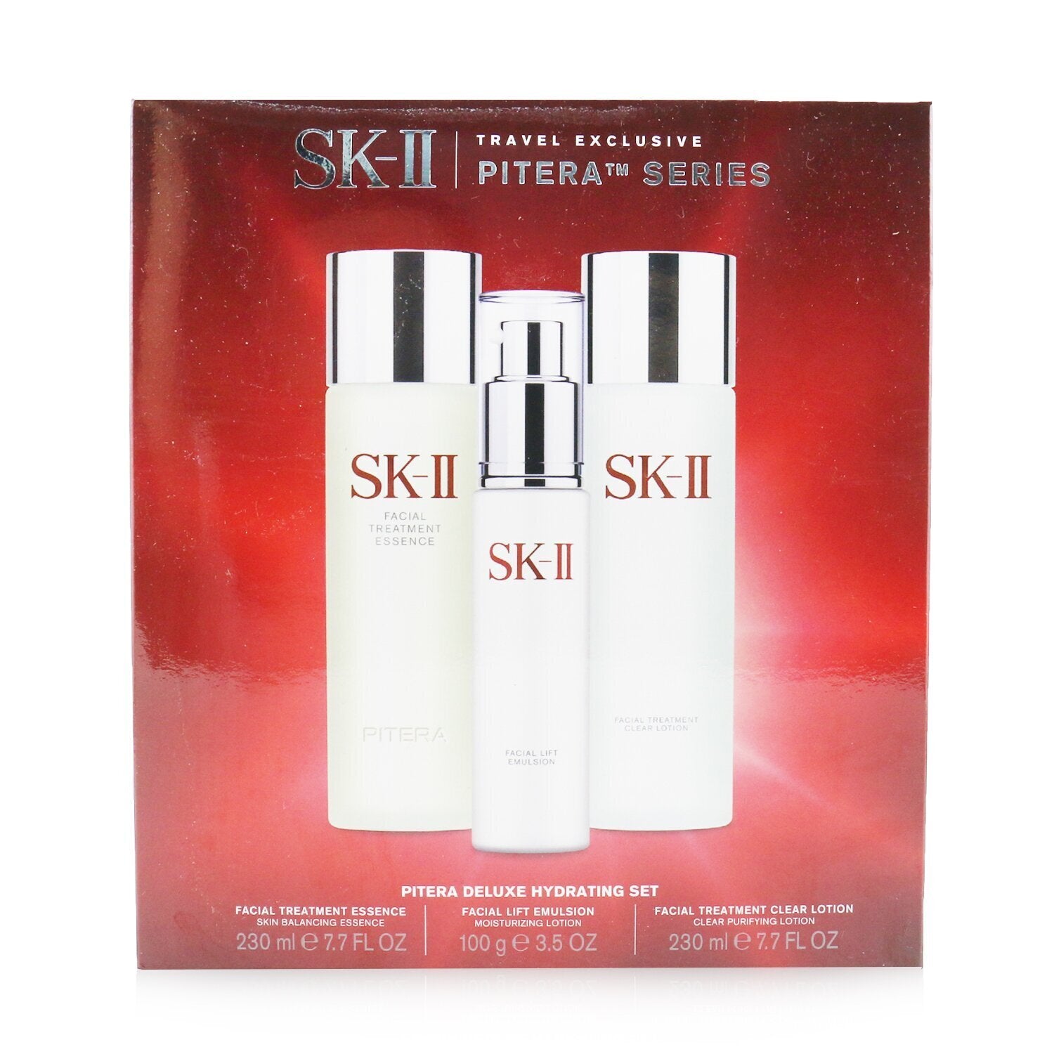 SK II Pitera Deluxe Hydrating  3-Pieces Set: Facial Treatment Essence 230ml + Fa